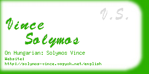 vince solymos business card